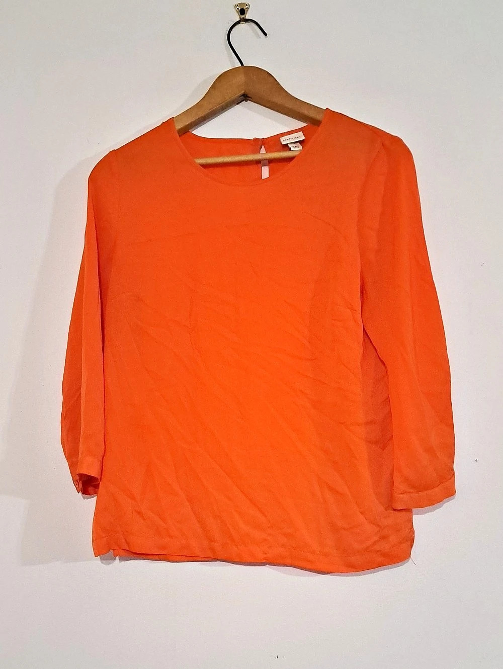 Merona Long Sleeve Blouse in Orange Size Medium Like New